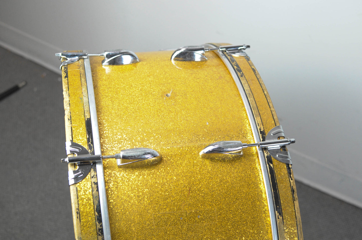 1960s Gretsch 10x28 Gold Sparkle Bass Drum