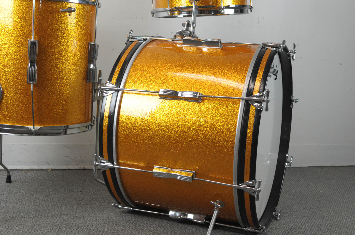1960s Ludwig Club Date Gold Sparkle Drum Set