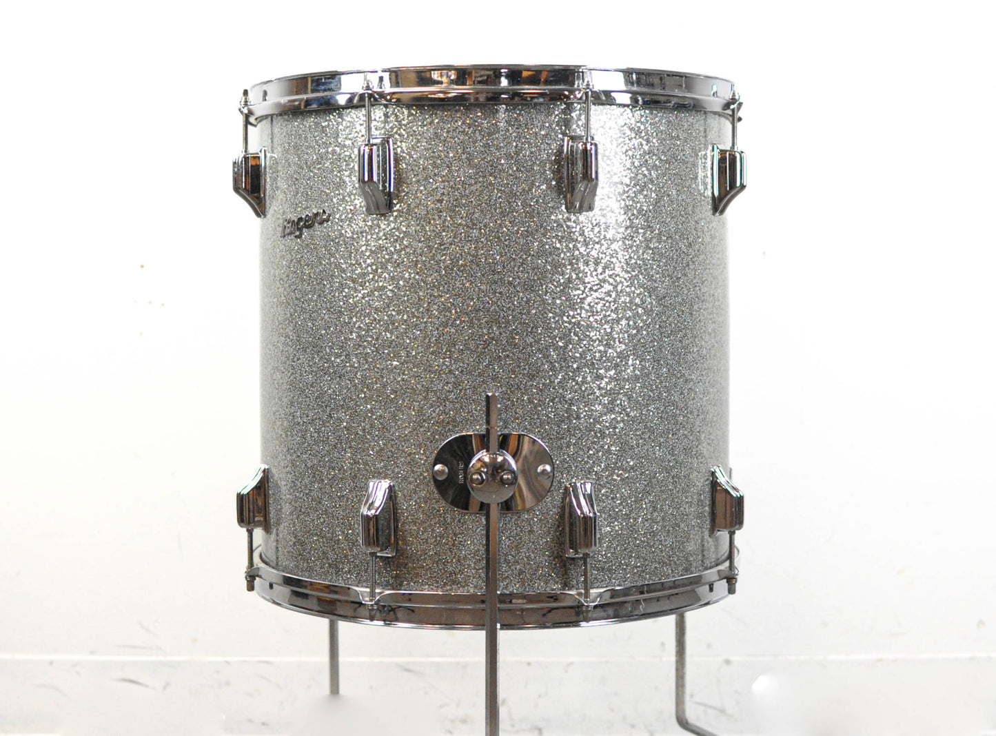 1960s Rogers 16x16 Silver Sparkle Pearl Floor Tom