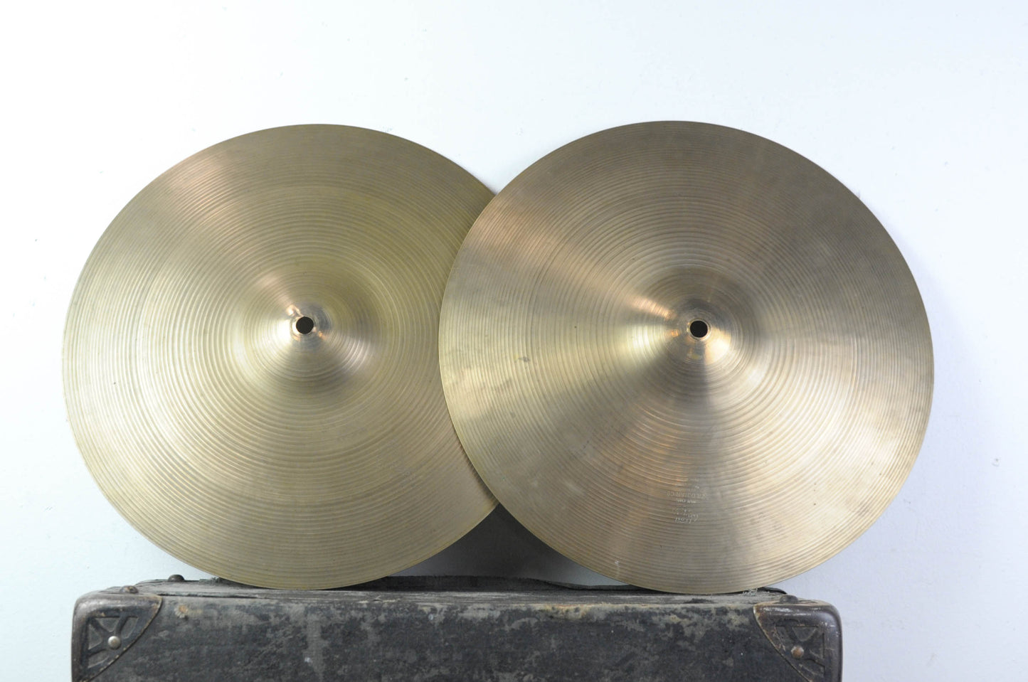 1960s Zildjian A 14" Hi Hat Cymbals 862g 874g