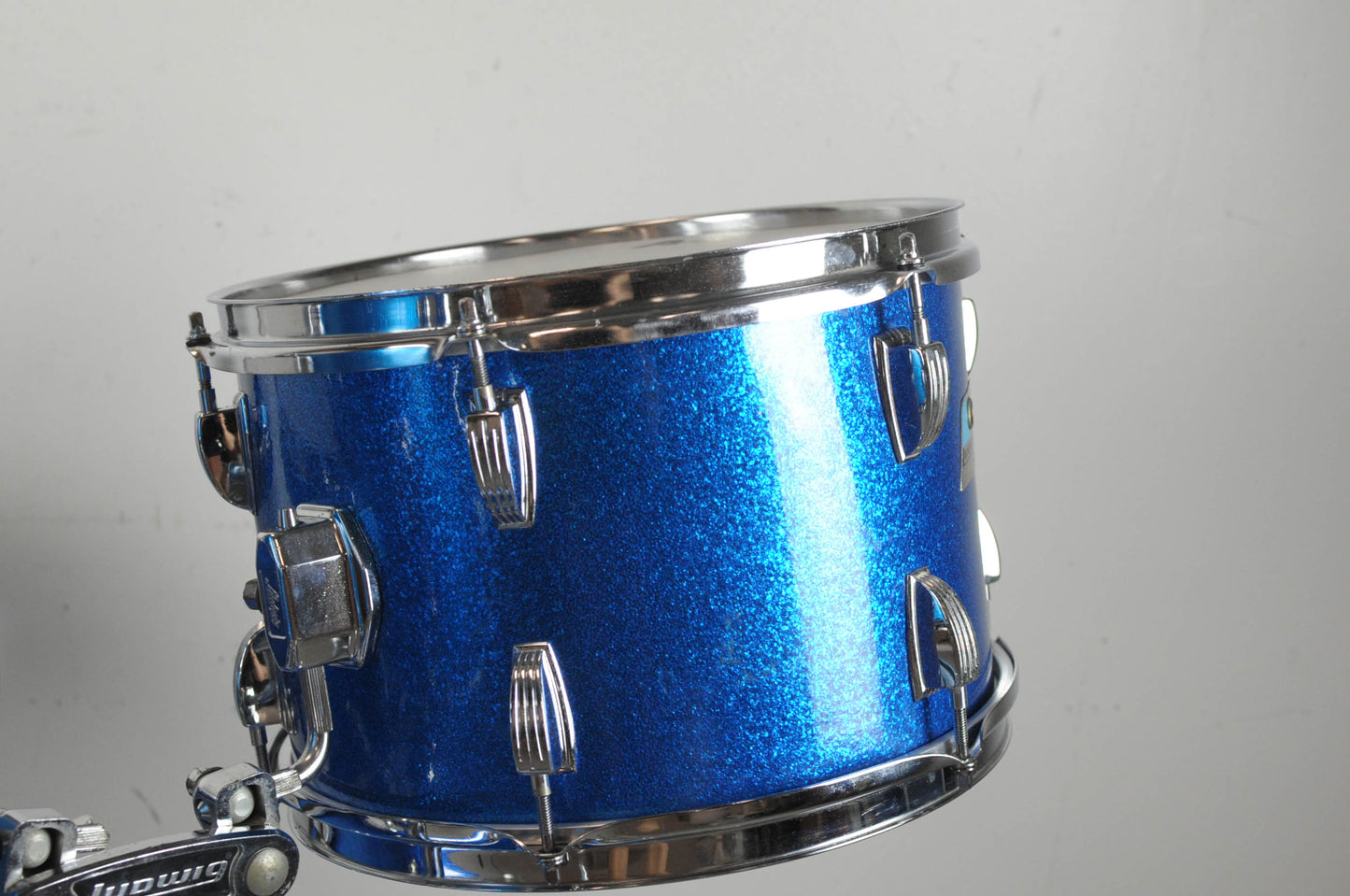 1970s Ludwig Blue Sparkle Hollywood Drum Set