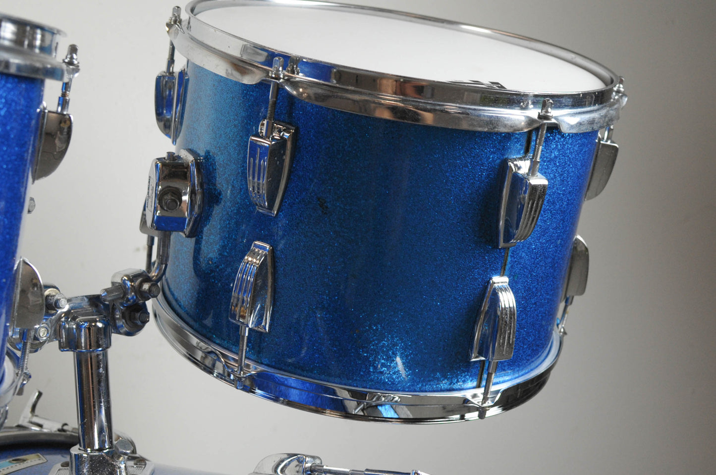 1970s Ludwig Blue Sparkle Hollywood Drum Set