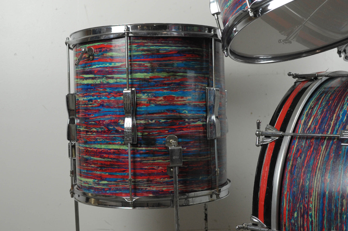 1960s Ludwig Psychedelic Red Club Date Drum Set