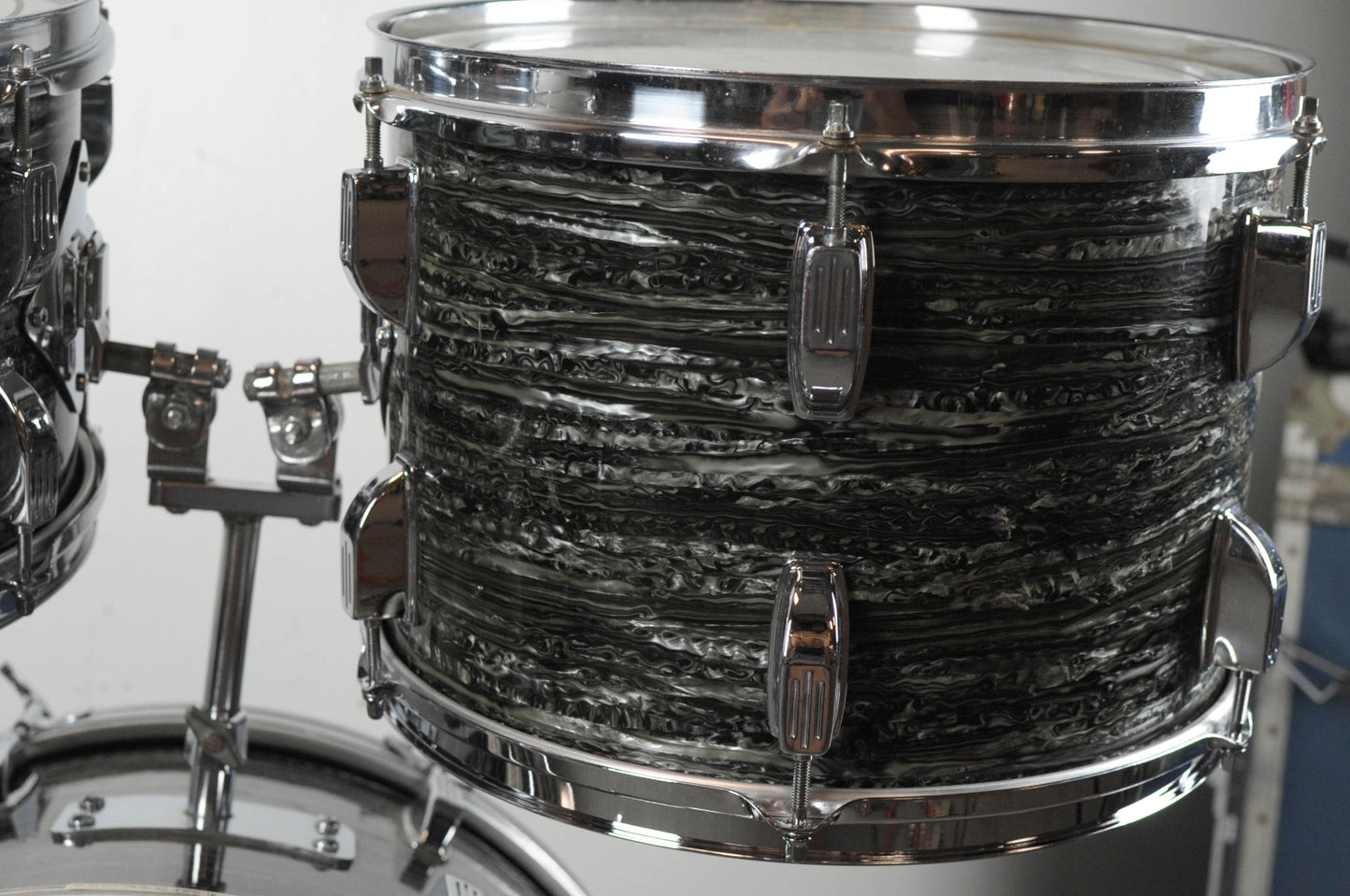 1970s Rogers R-360 "Double Soul" Black Strata Pearl Drum Set