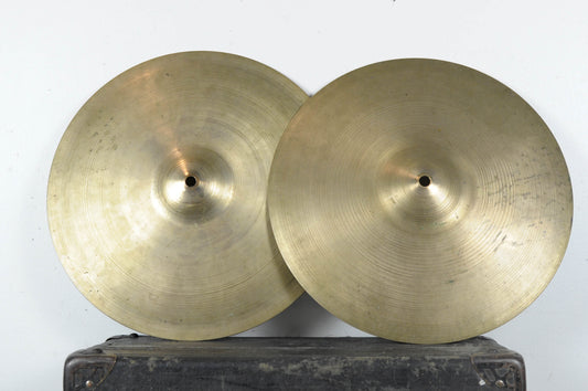 1950s Zildjian A 14" Flange Hi Hat Cymbals 782g 806g