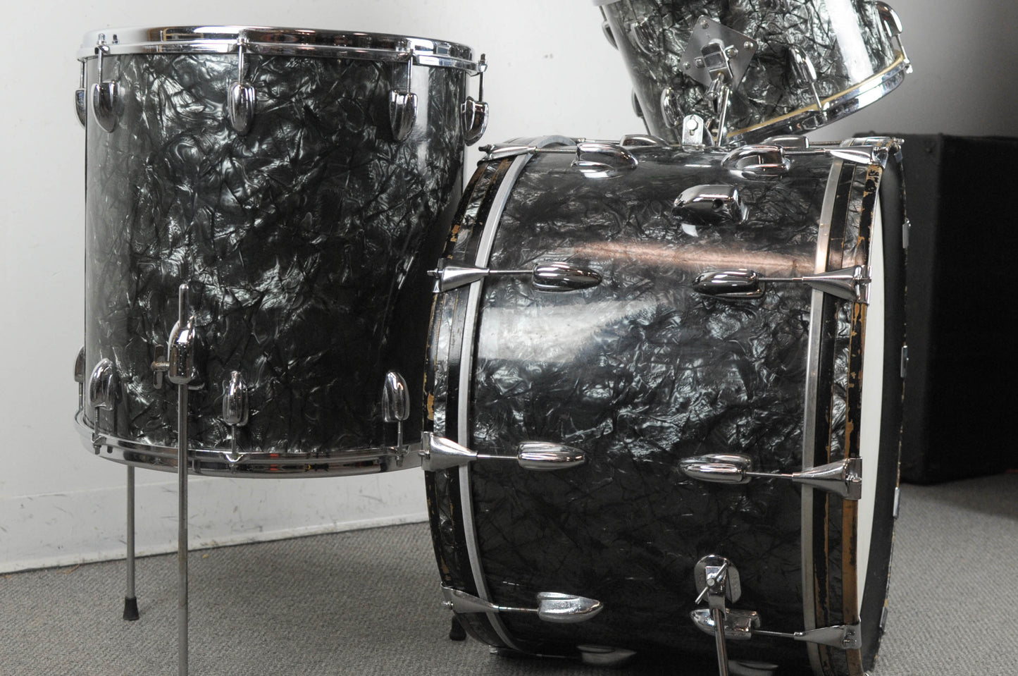 1961 Slingerland Gene Krupa Deluxe Black Diamond Pearl Drum Set
