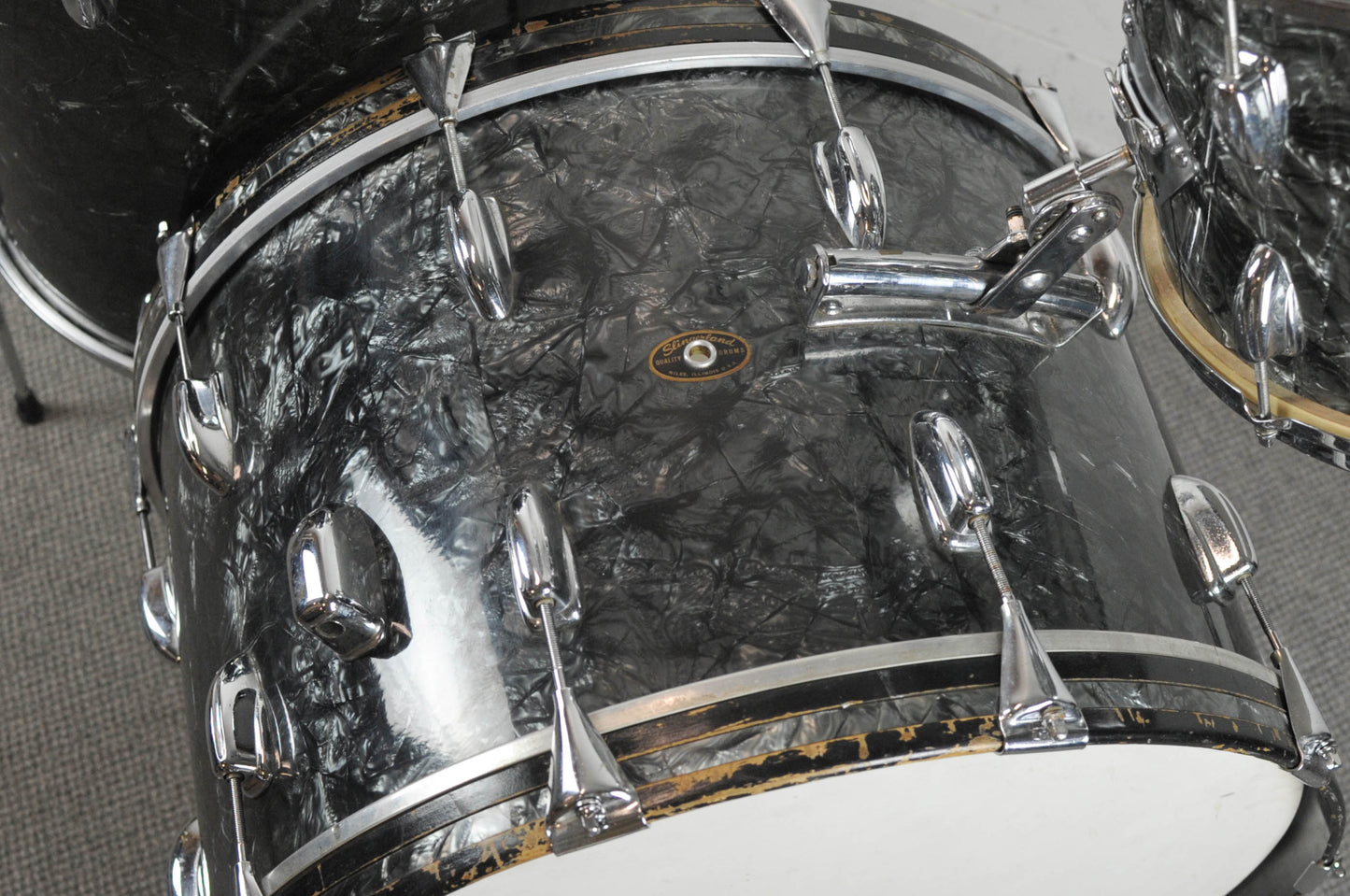 1961 Slingerland Gene Krupa Deluxe Black Diamond Pearl Drum Set