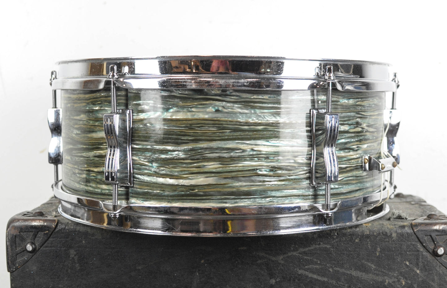 1960s Ludwig 5x14 Oyster Blue Pearl Pioneer Snare Drum