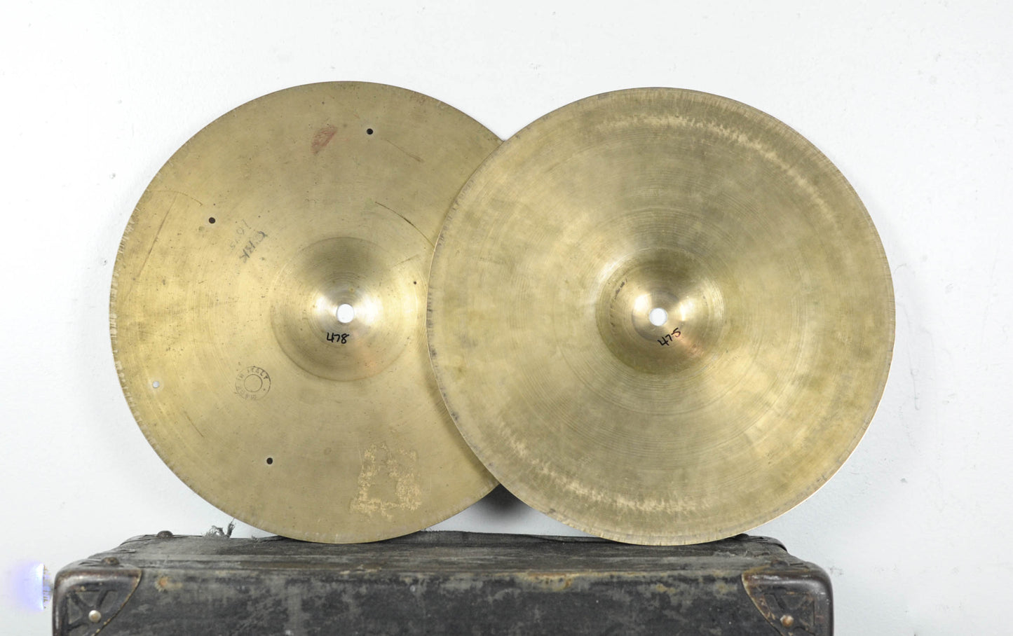 Vintage Italian 13" Paper Thin Hi Hat Cymbals 475g 478g