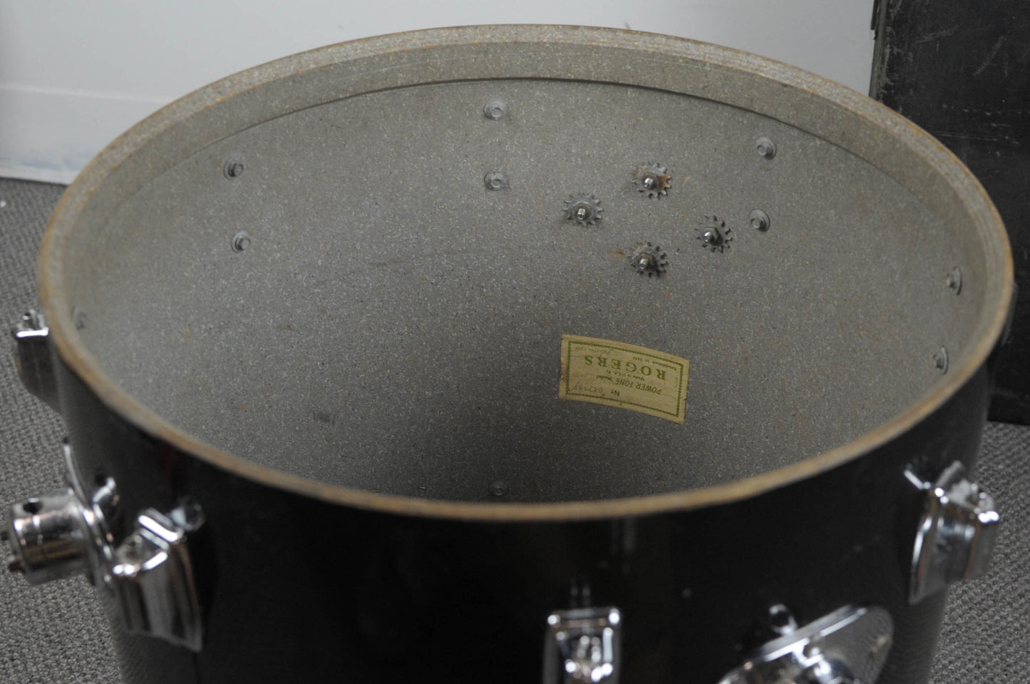 1970s Rogers 16x16 Jet Black Pearl Floor Tom