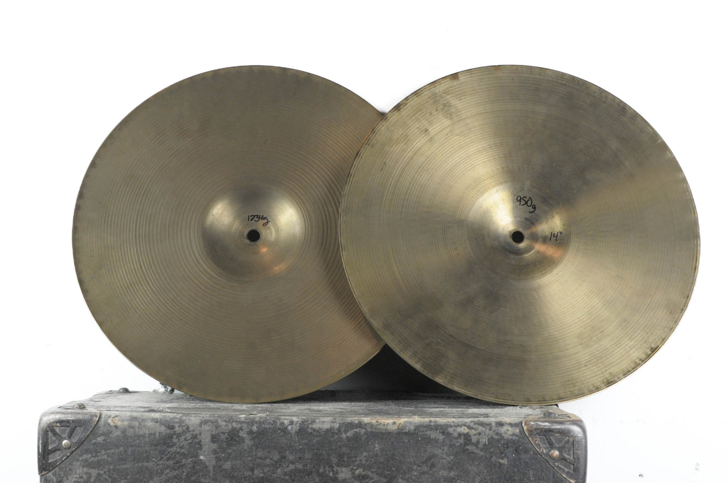 Vintage Rogers Azco / Zildjian A 14" Hi Hat Cymbals 950g 1234g