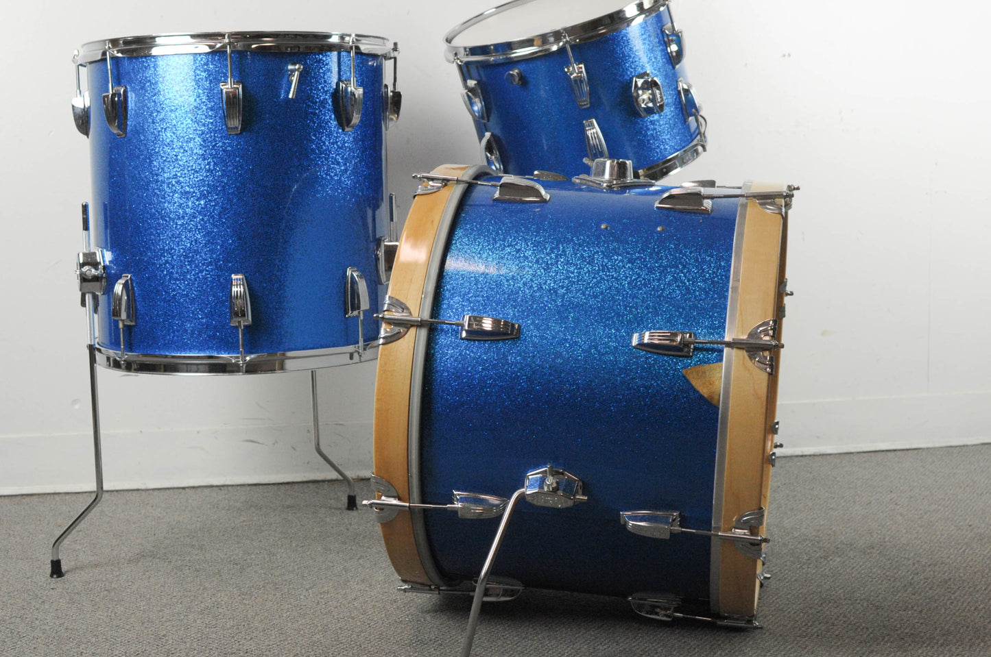 1960s Ludwig Blue Sparkle "Super-Beat" Drum Set