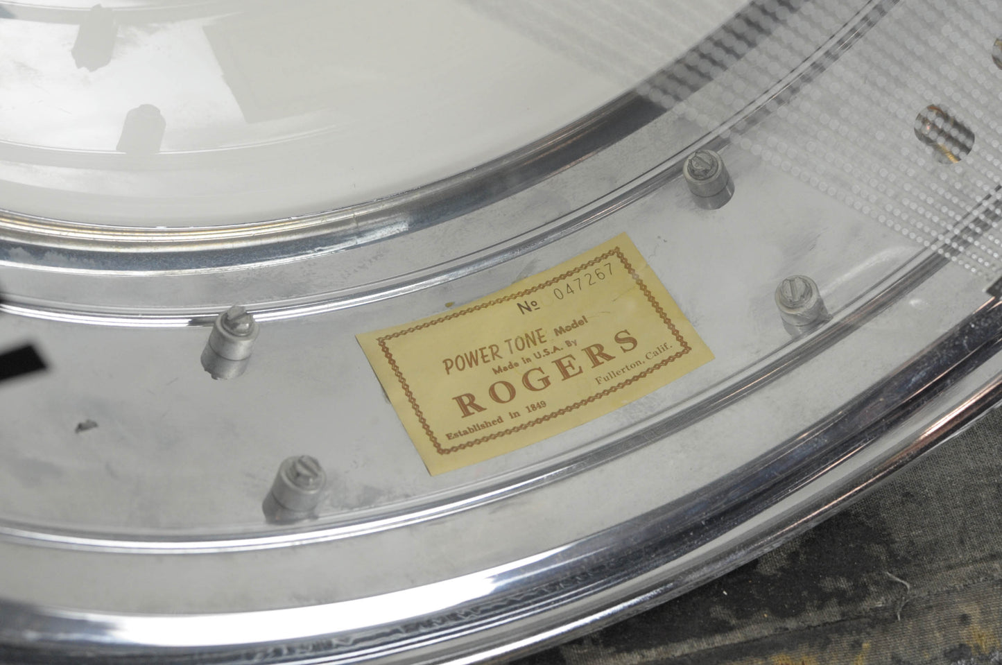 1970s Rogers 5x14 Metal Powertone Snare Drum