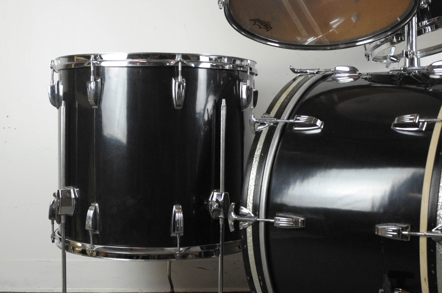 1970s Ludwig "Rock Machine" Black Cortex Drum Set