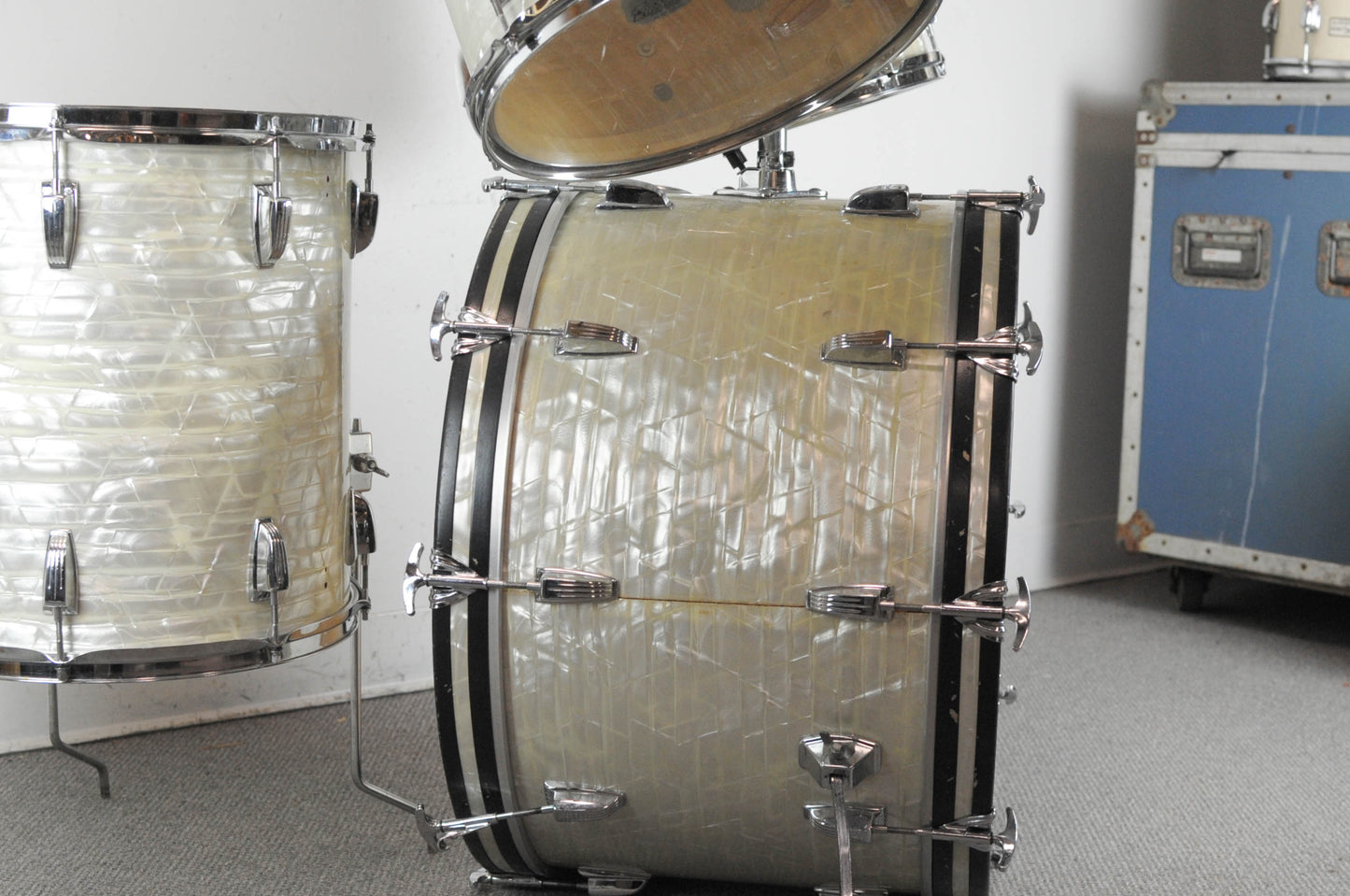 1970s Ludwig "Big Beat" White Marine Drum Set
