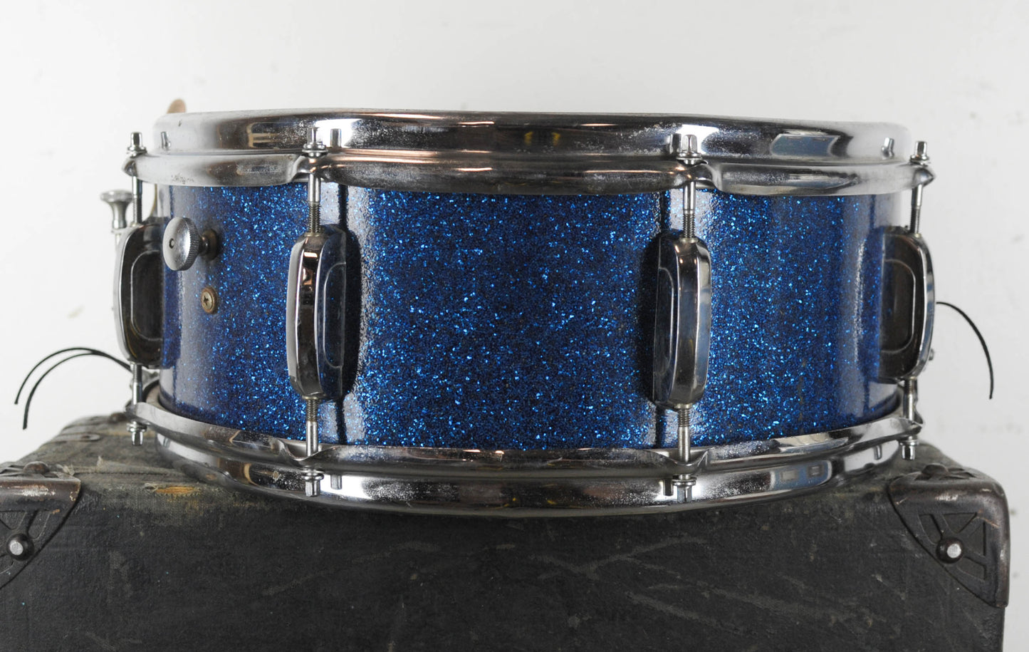 Vintage 5x14 Tempro Made In Japan Blue Sparkle Snare Drum