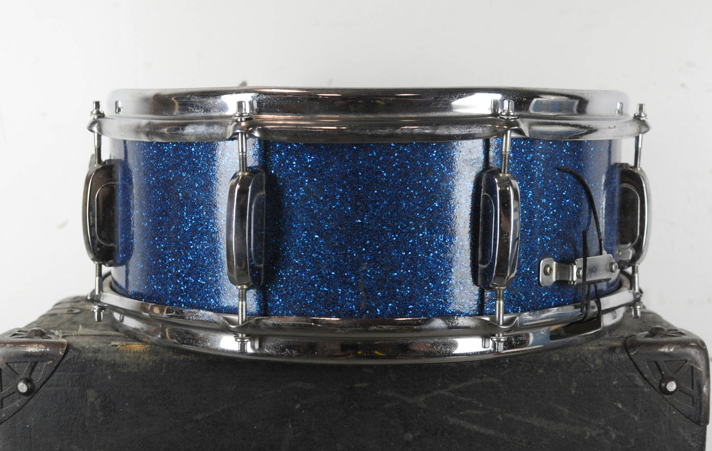 Vintage 5x14 Tempro Made In Japan Blue Sparkle Snare Drum
