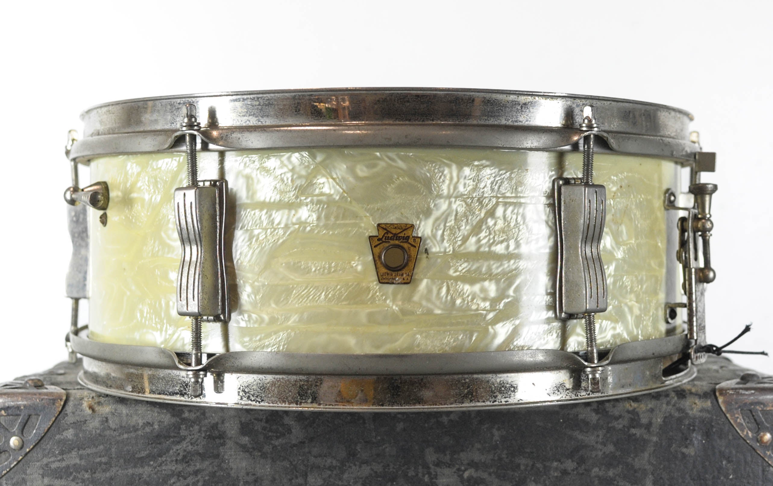 1965 Ludwig 5x14 Perla Marina Blanca1965 Ludwig 5x14 Perla Marina Blanca  