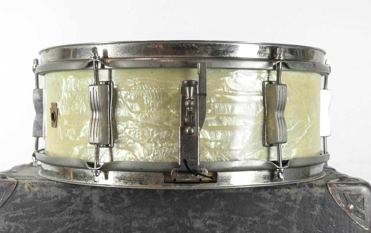 1965 Ludwig 5x14 White Marine Pearl Pioneer Snare Drum