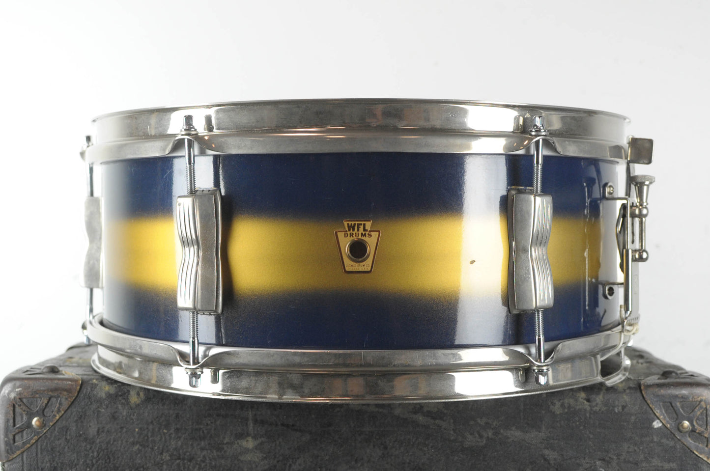 1960s Ludwig 5x14 Blue & Gold Duco Pioneer Snare Drum