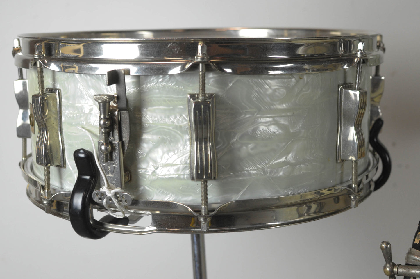 1960s Ludwig Pre-Serial "Combo" White Marine Pearl Drum Set