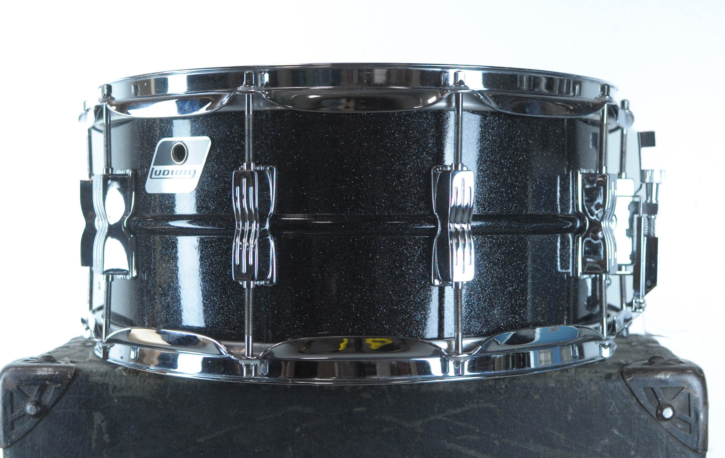 1990s Ludwig 6.5x14 Black Galaxy Acrolite Snare Drum