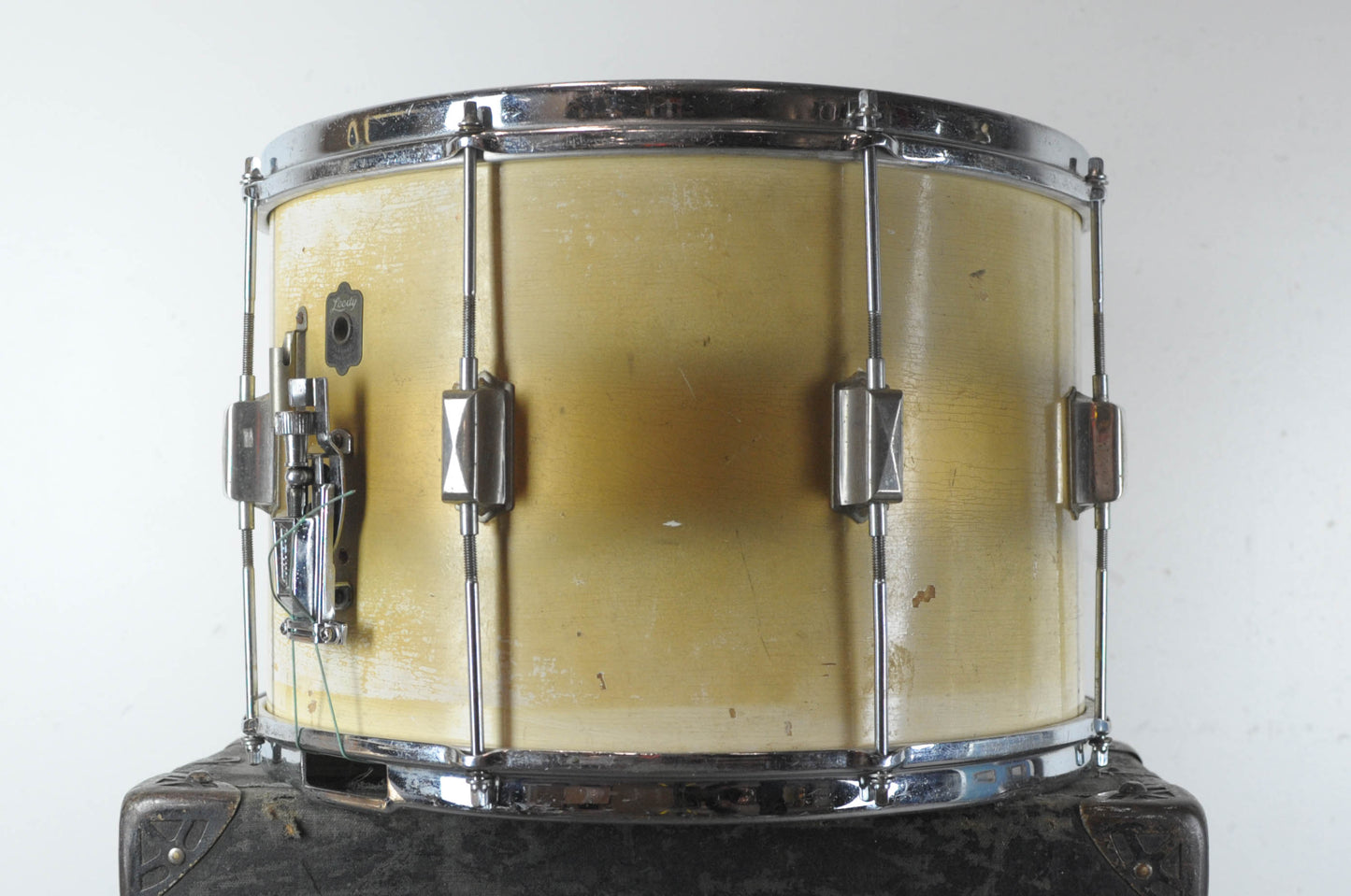 1930s Leedy 10x15 Gold & White Duco Parade Snare Drum