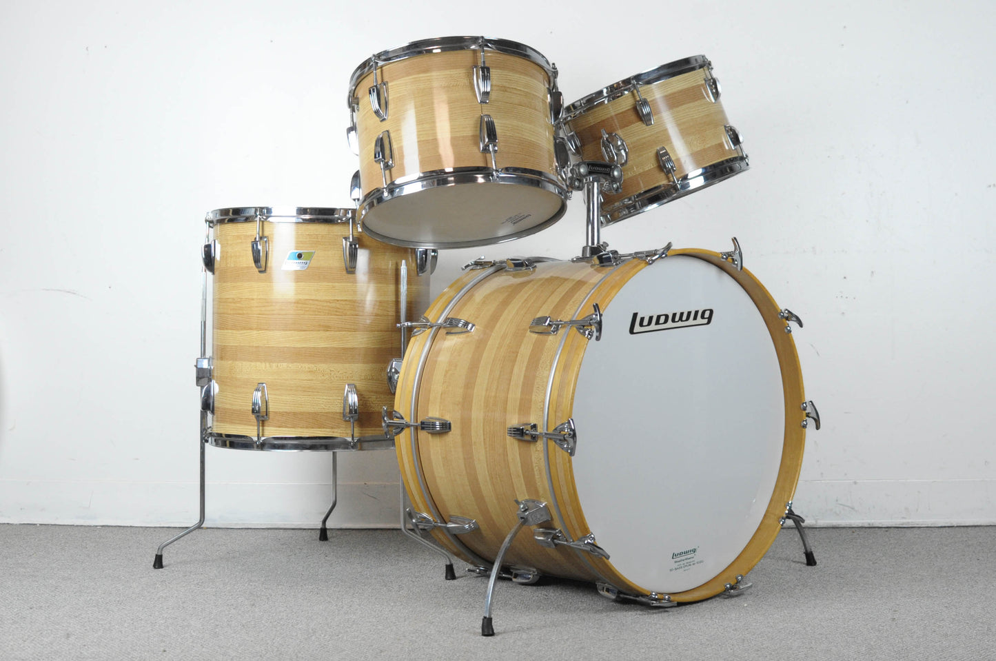 1970s Ludwig Butcher Block Hollywood Drum Set