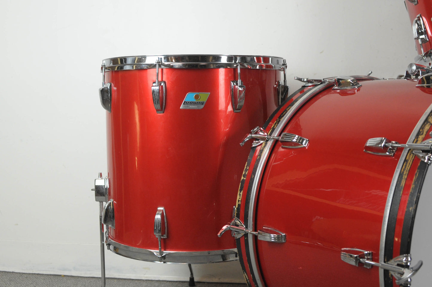 1970s Ludwig Super Classic Red Silk Drum Set