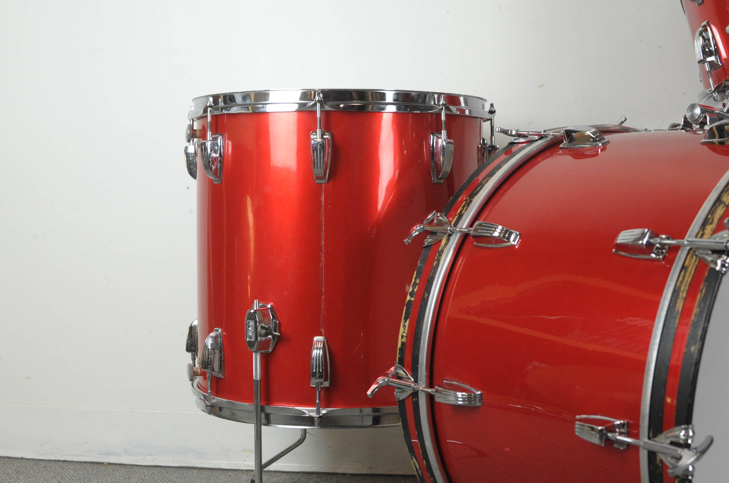 1970s Ludwig Super Classic Red Silk Drum Set