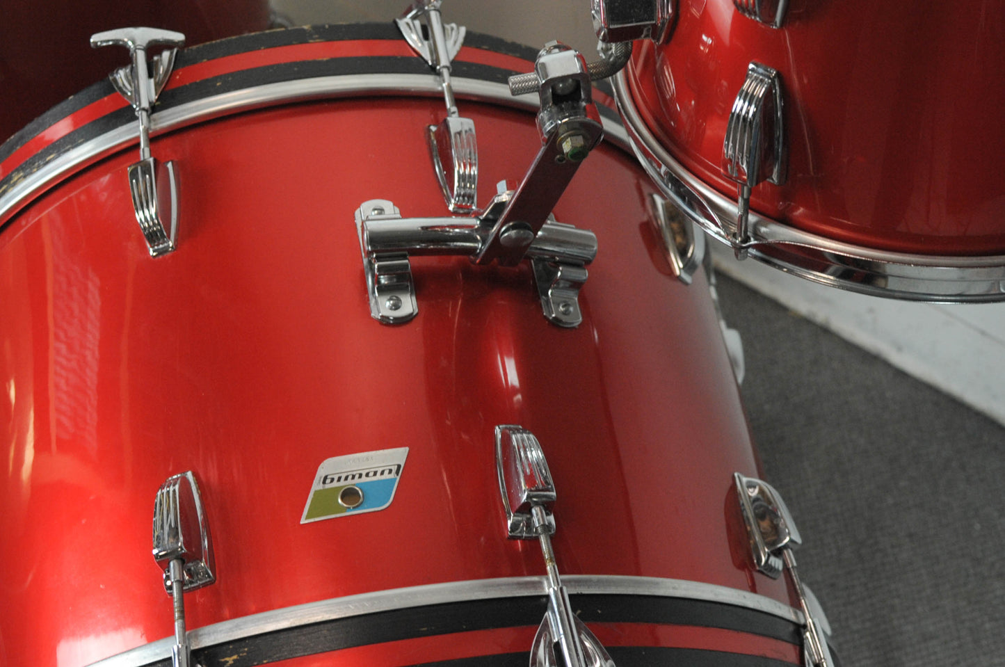 1970s Ludwig Super Classic Red Silk Drum Set