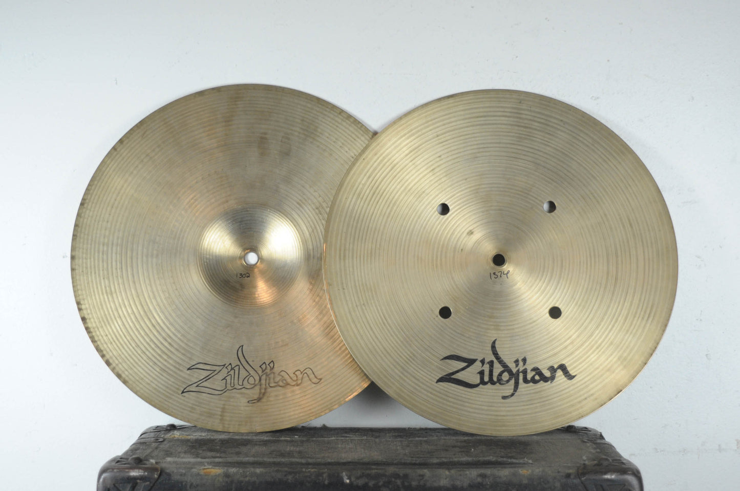 Vintage Zildjian 14" Quick Beat Hi Hat Cymbals 1302 1374g