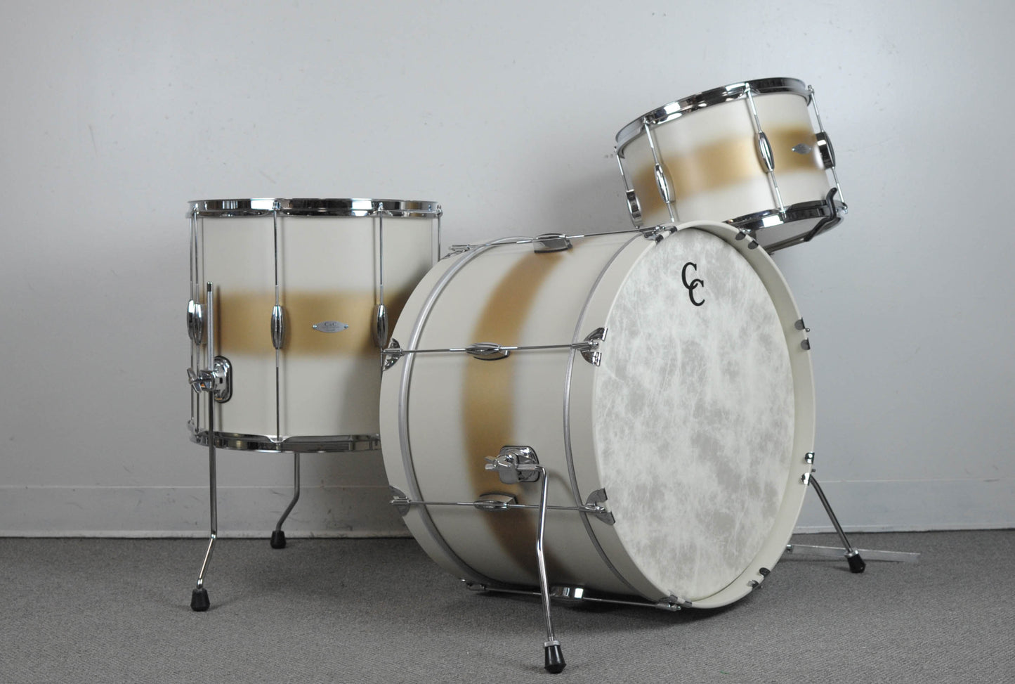 C&C Drum Co Player Date II Antique White & Gold Duco Drum Set