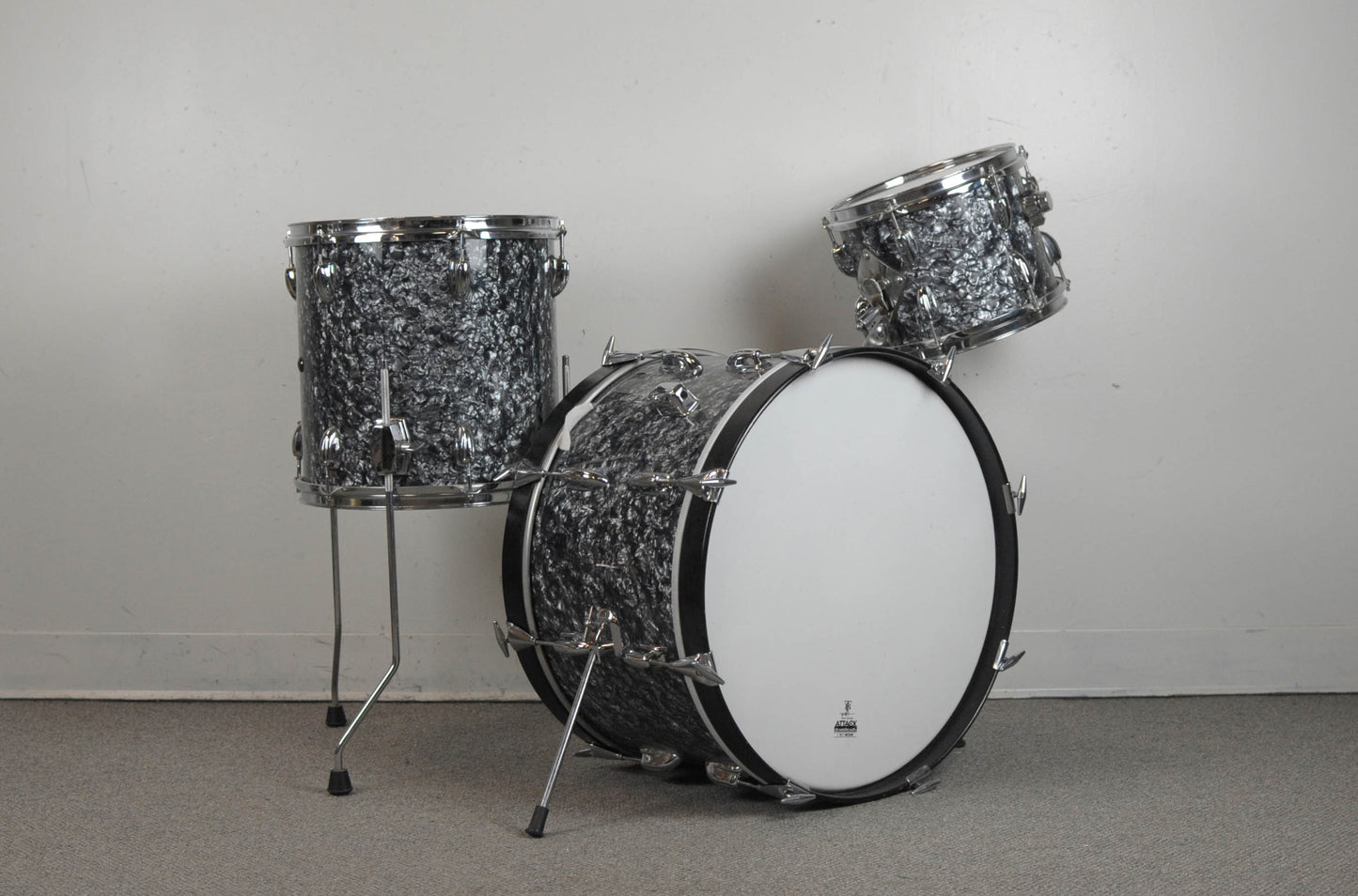 2000s Keller Black Diamond Pearl Drum Set