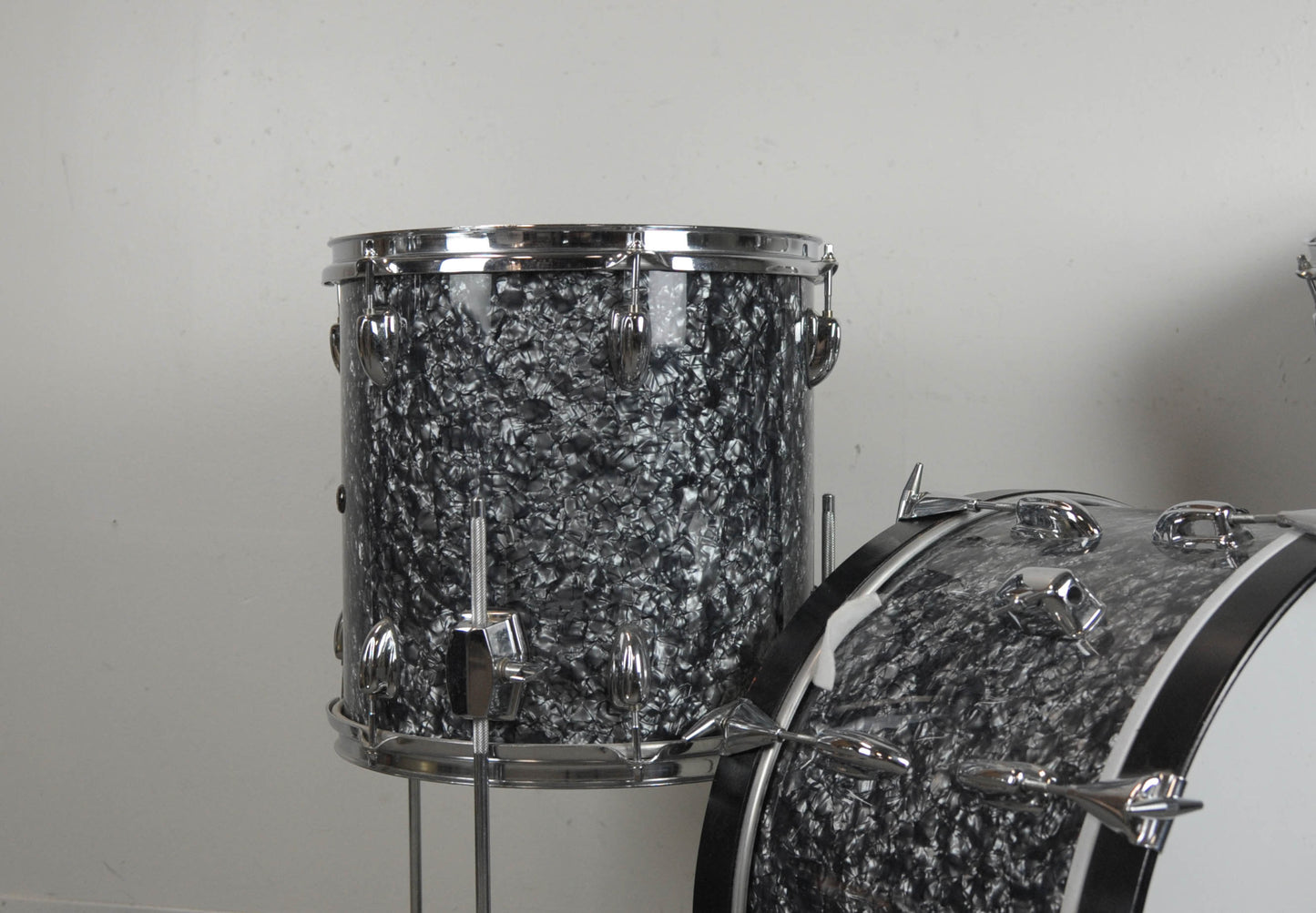 2000s Keller Black Diamond Pearl Drum Set