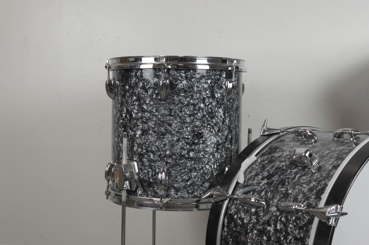 2000s Keller Black Diamond Pearl Drum Set