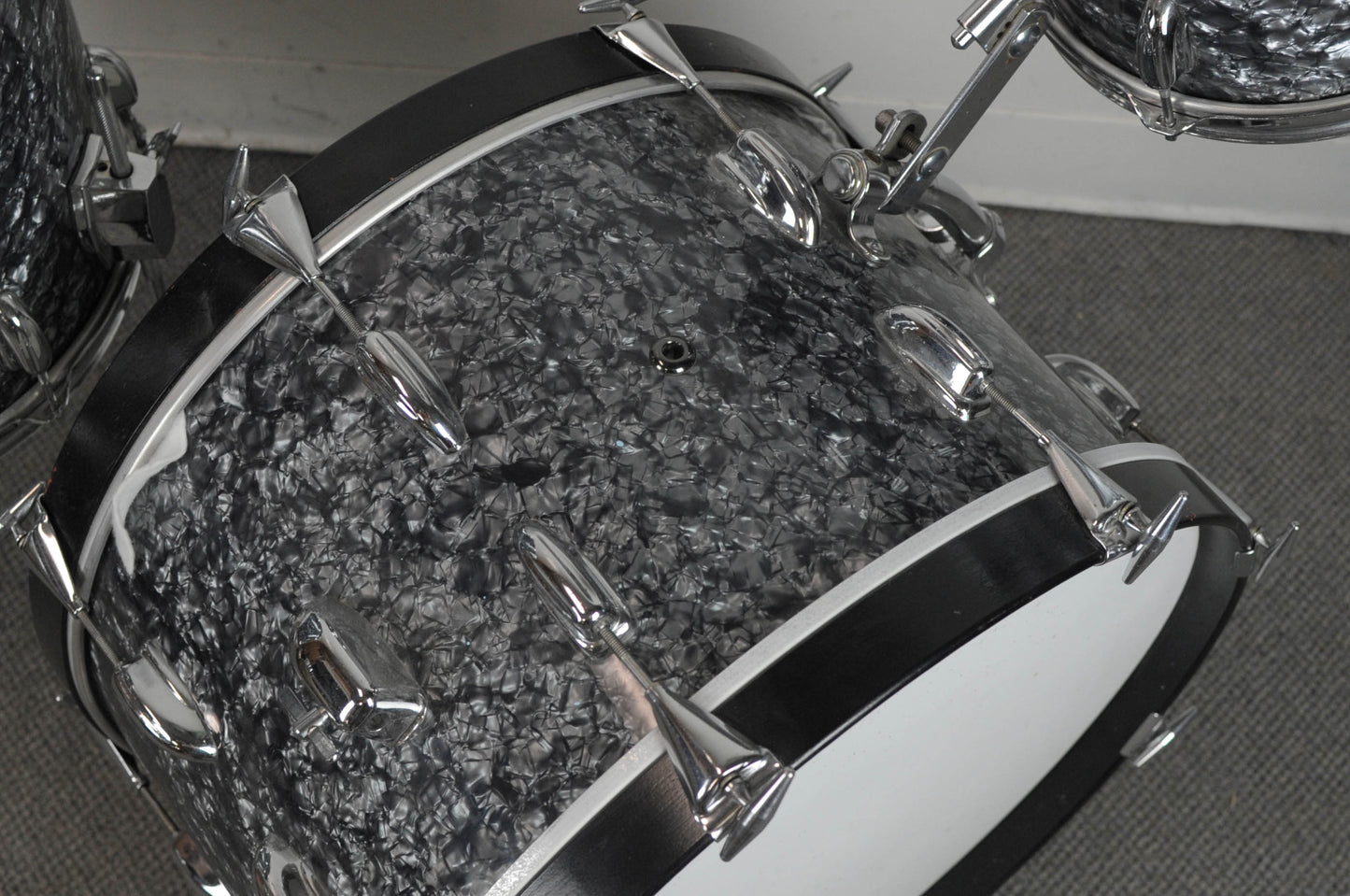 2000s Keller Black Diamond Pearl Drum Set