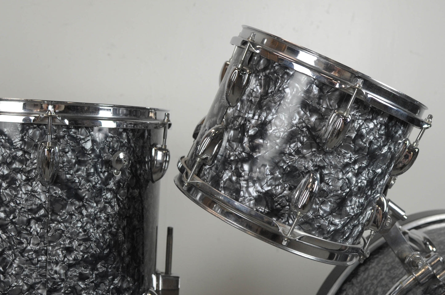 2000s Keller Black Diamond Pearl Drum Set