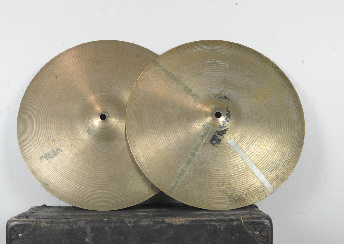 1970s Zildjian A 14" Rock Hi Hat Cymbals 805g 1343g