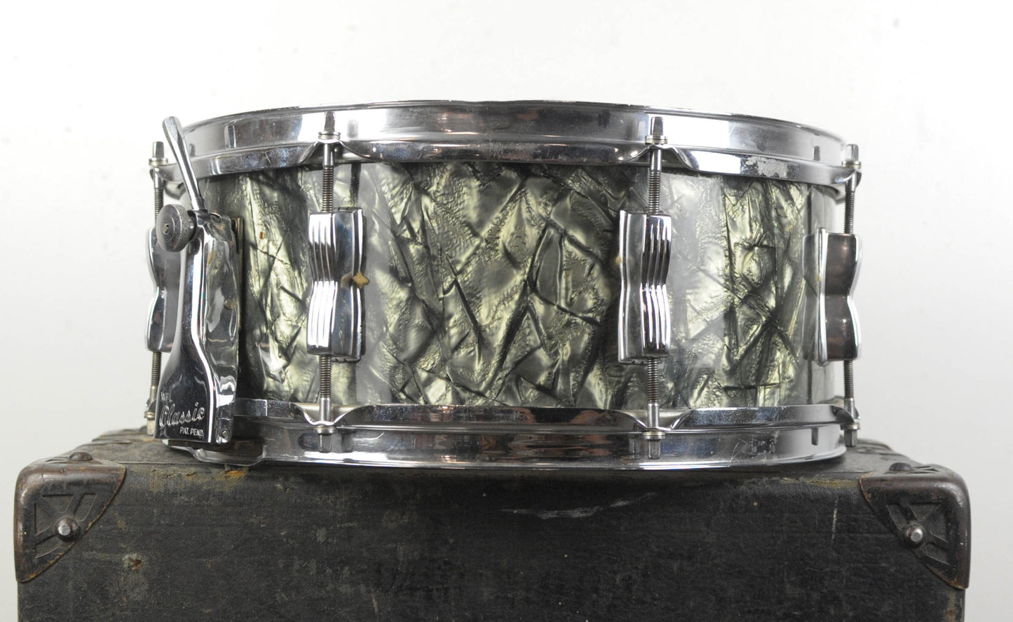 1950s WFL 5.5x14 Buddy Rich Super Classic Black Diamond Pearl Snare Drum
