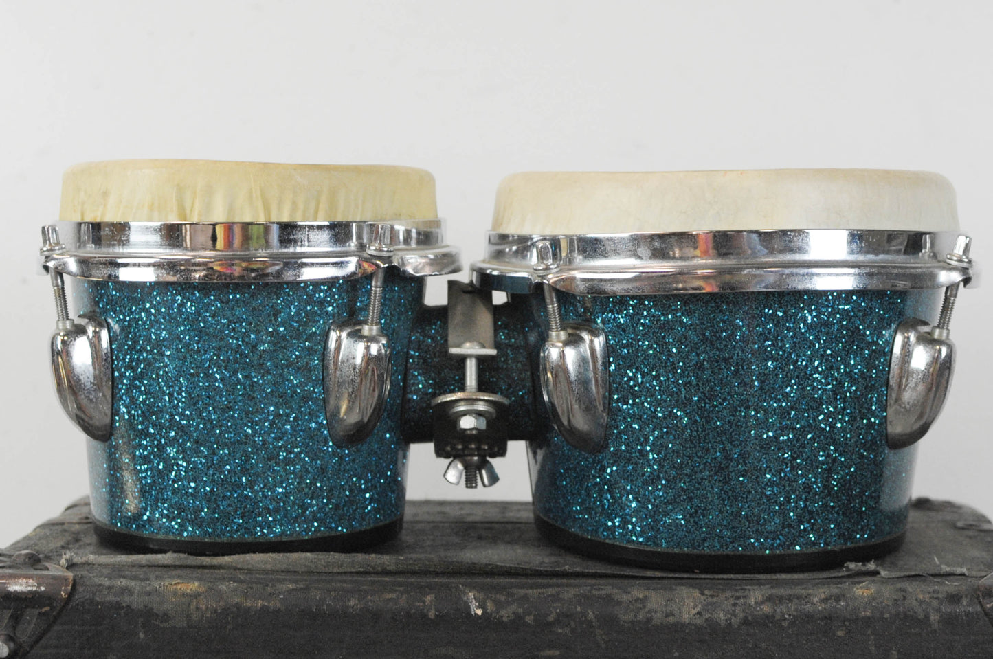 Vintage MIJ Blue Sparkle 6" and 8" Bongos