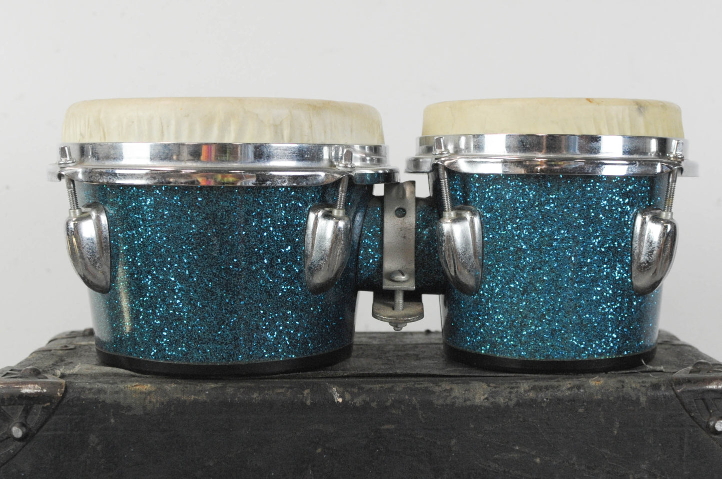 Vintage MIJ Blue Sparkle 6" and 8" Bongos