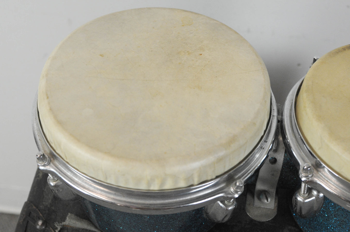 Vintage MIJ Blue Sparkle 6" and 8" Bongos