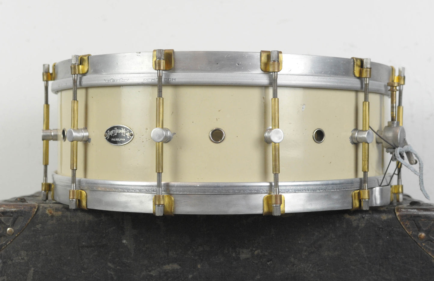 1920s Barry 5x14 Professional White Lacquer Snare Drum