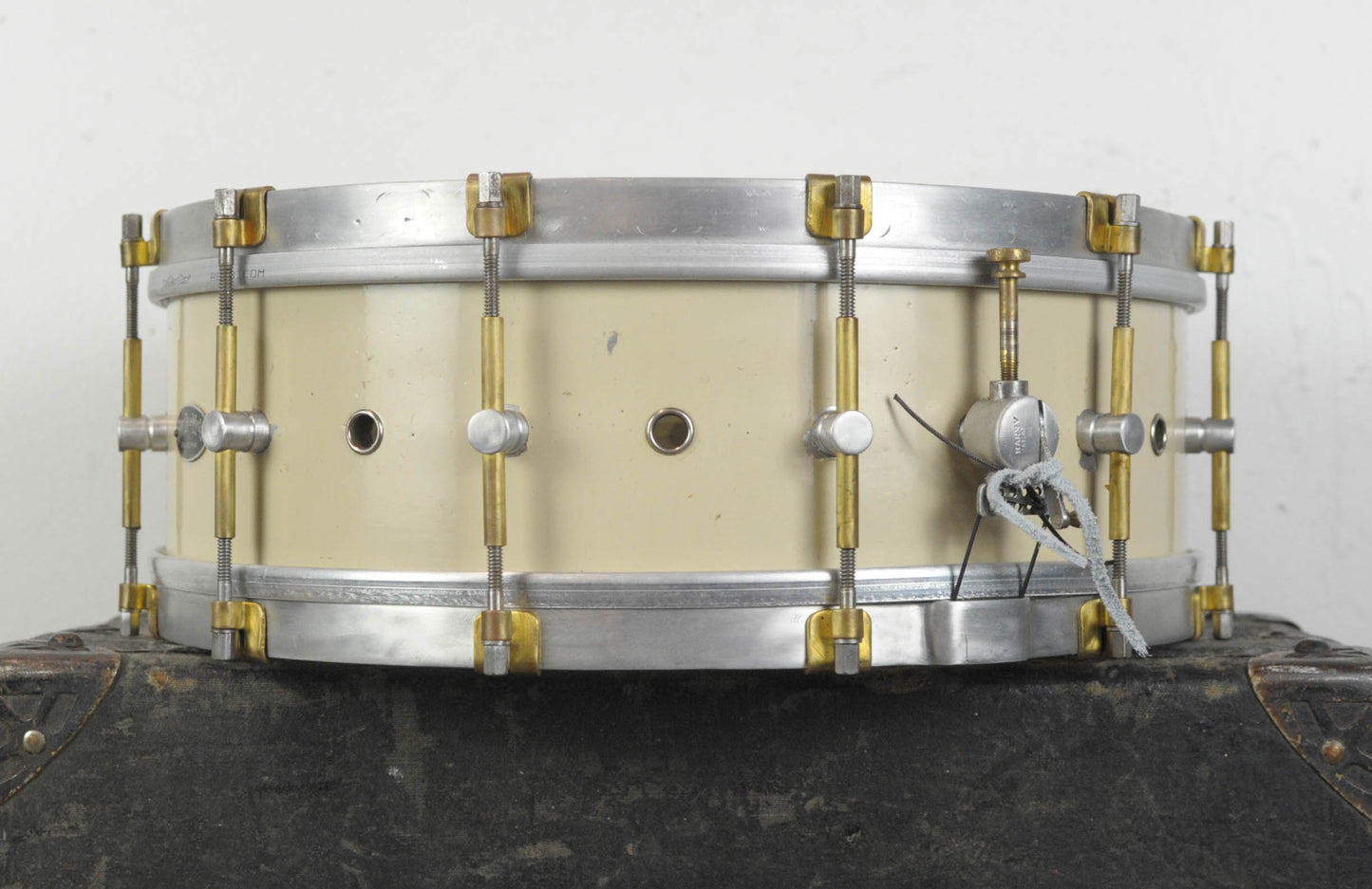 1920s Barry 5x14 Professional White Lacquer Snare Drum