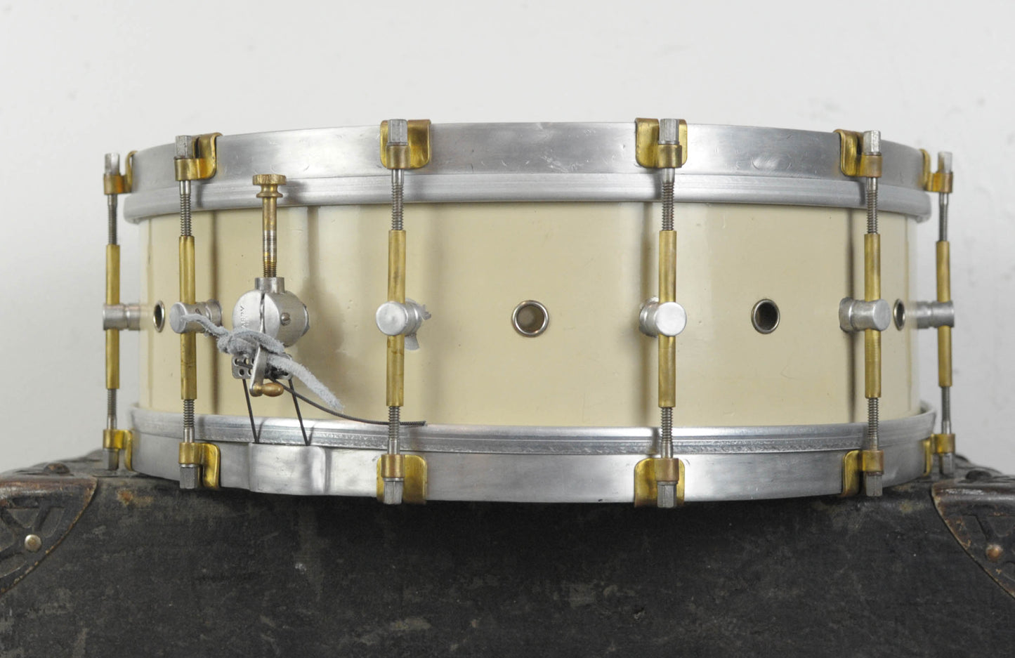 1920s Barry 5x14 Professional White Lacquer Snare Drum