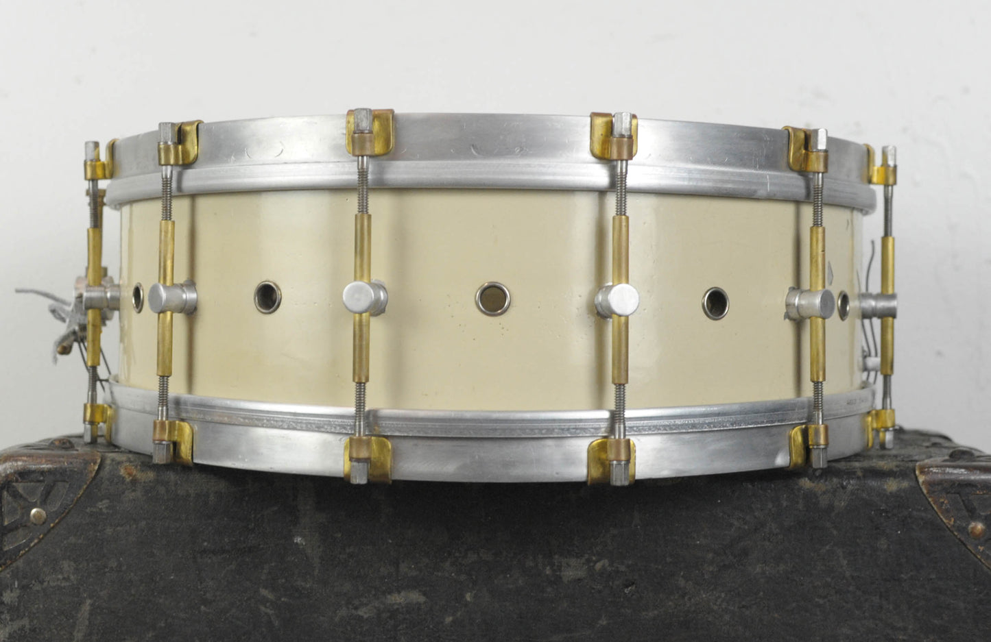 1920s Barry 5x14 Professional White Lacquer Snare Drum