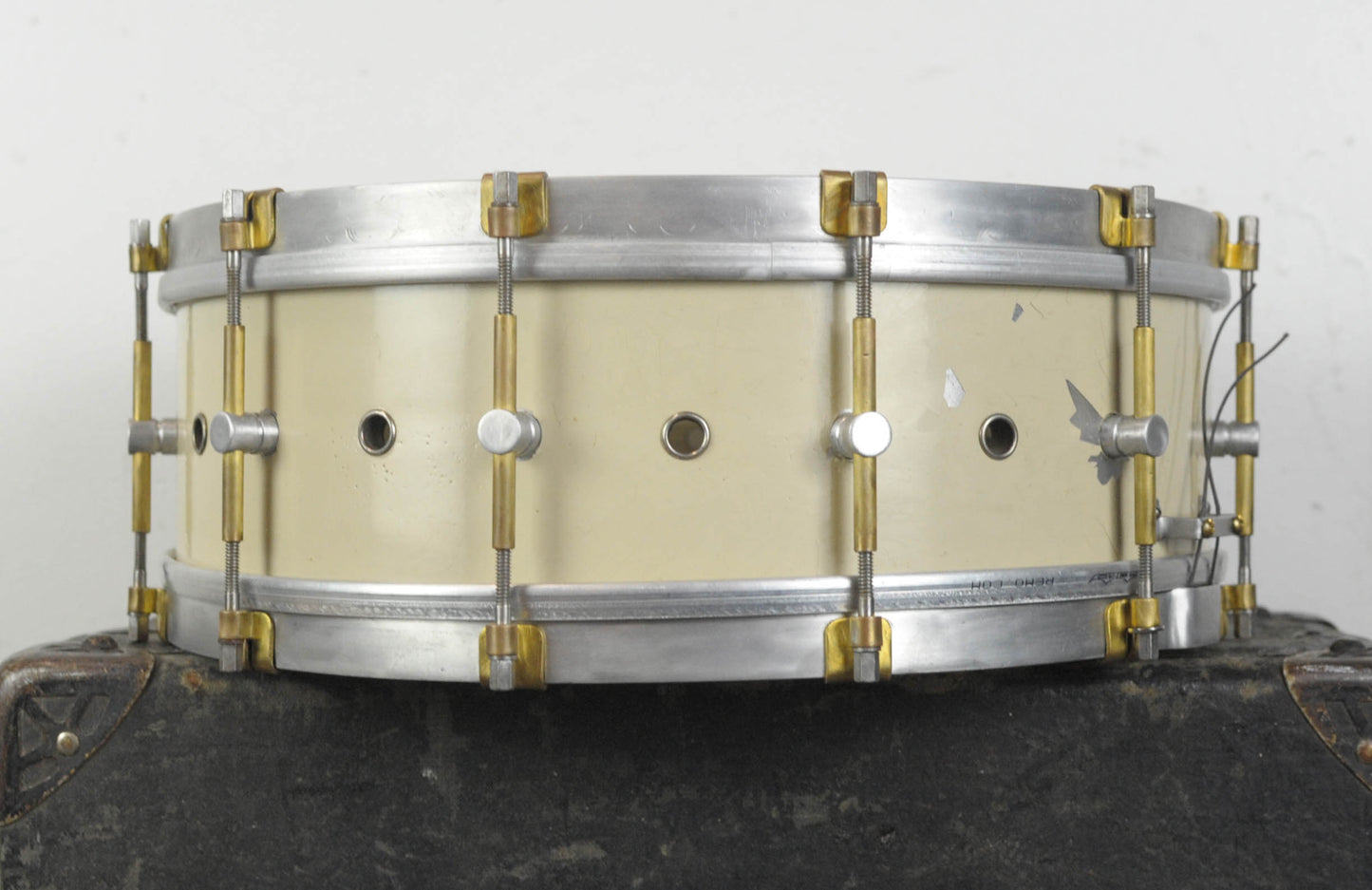 1920s Barry 5x14 Professional White Lacquer Snare Drum