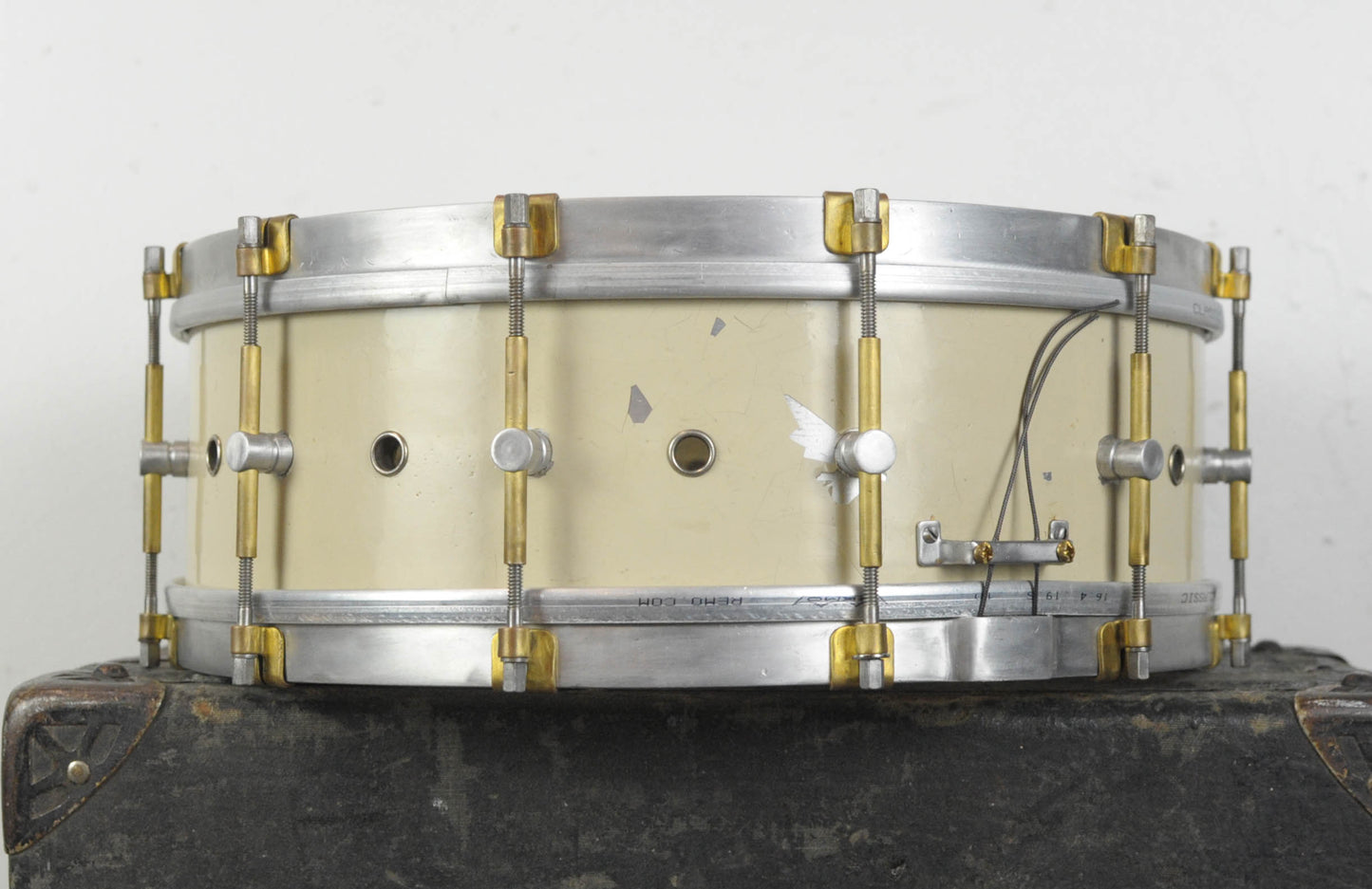 1920s Barry 5x14 Professional White Lacquer Snare Drum