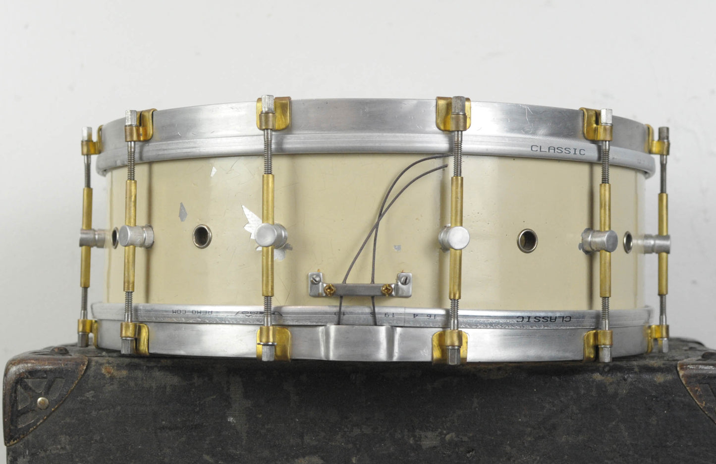 1920s Barry 5x14 Professional White Lacquer Snare Drum